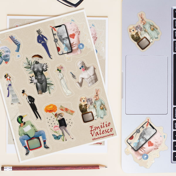 Create customized sticker pages of your art designs